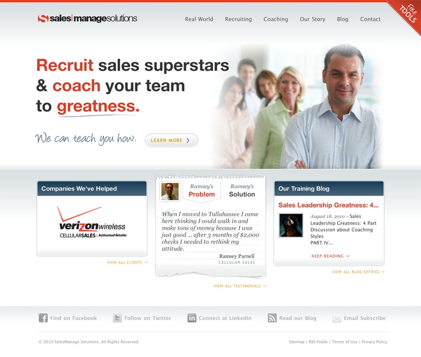 SalesManage Solutions Homepage