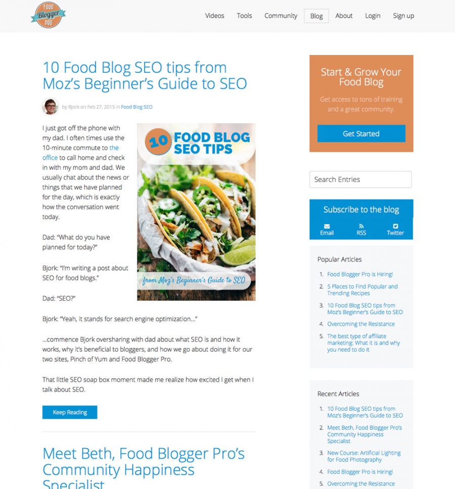 Food Blogger Pro Blog