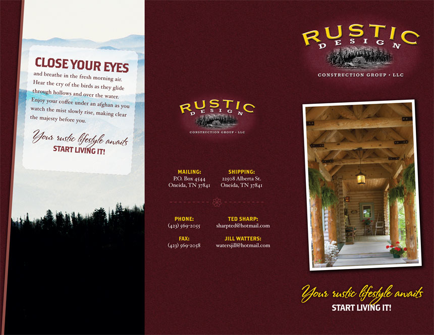 Rustic Design Construction Brochure Outside