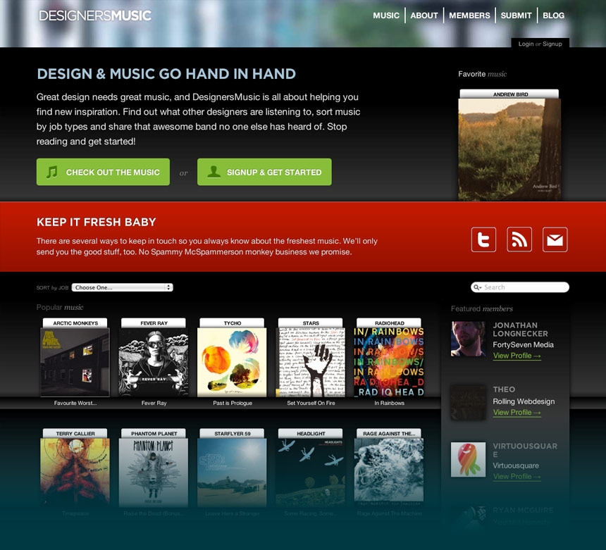 DesignersMusic Homepage