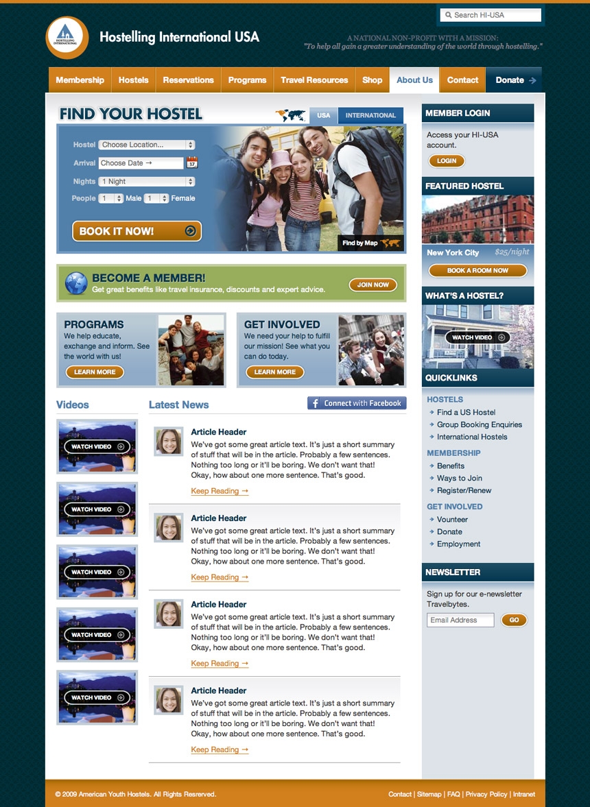 Hostelling International Homepage