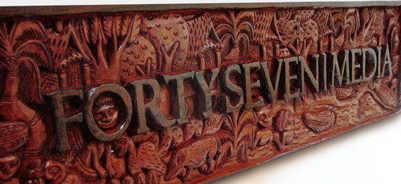 FortySeven Media Logo Handcarved