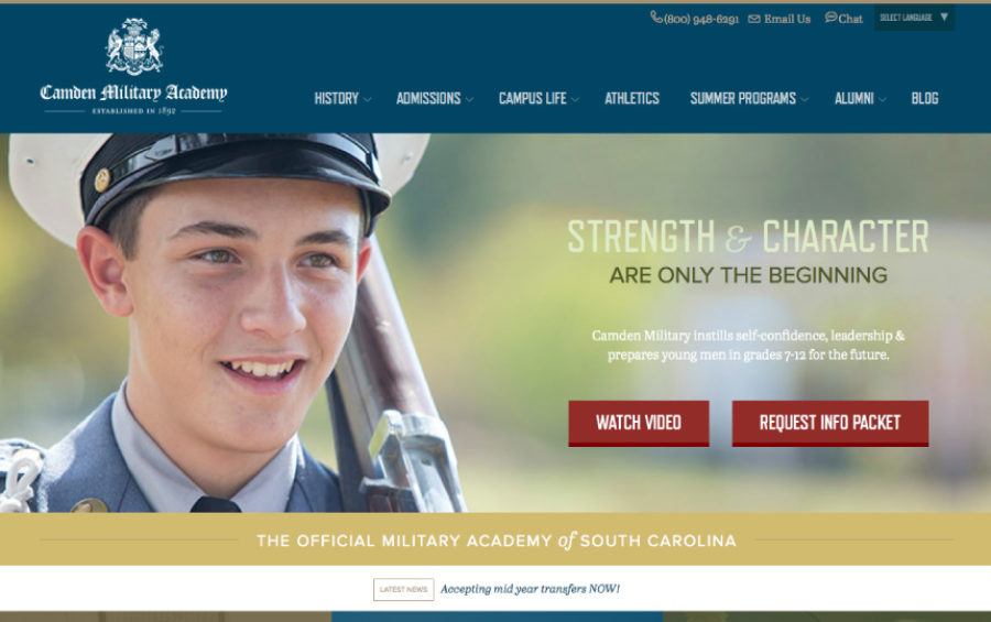 Camden Military Academy Web Design