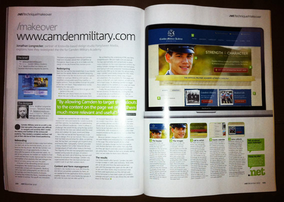 .net FortySeven Media article - Camden Military Re-design.